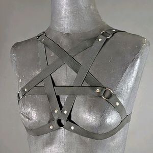 Pentagram Pentacle Goth Chest Harness Top